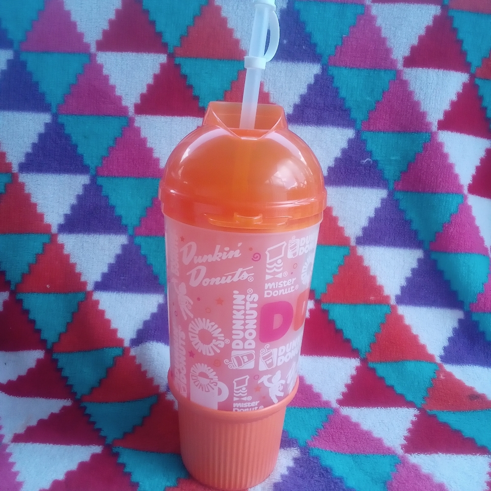 Dunkin Donuts 24oz Travel Mug Whitley Cup Orange 2
